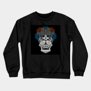 black catrina in floral crown ecopop pattern Crewneck Sweatshirt